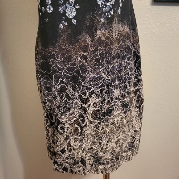 Kevan Hall Diamond and Lace Print Dress - Picture 11 of 16